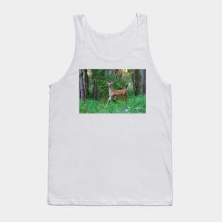 White-Tailed Deer Fawn on the run Tank Top